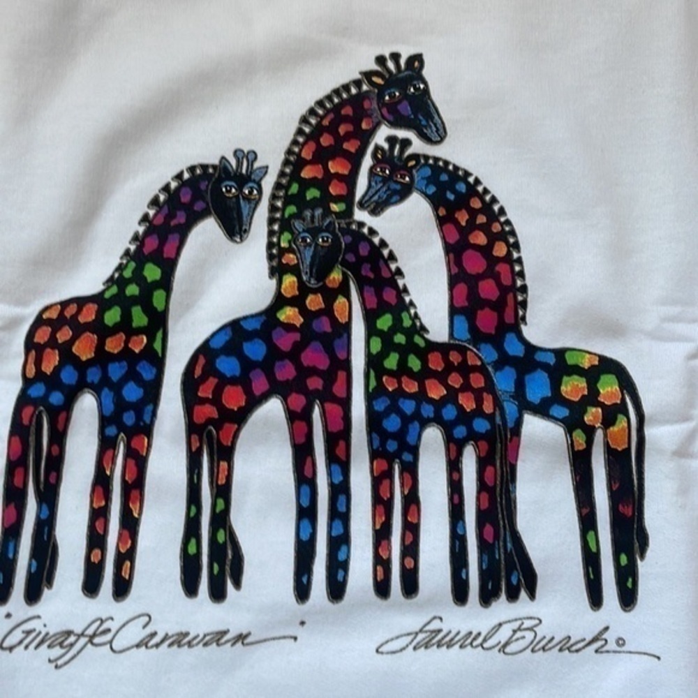 NWT Laurel Burch top rate giraffe original size 2XL white top - Picture 6 of 7